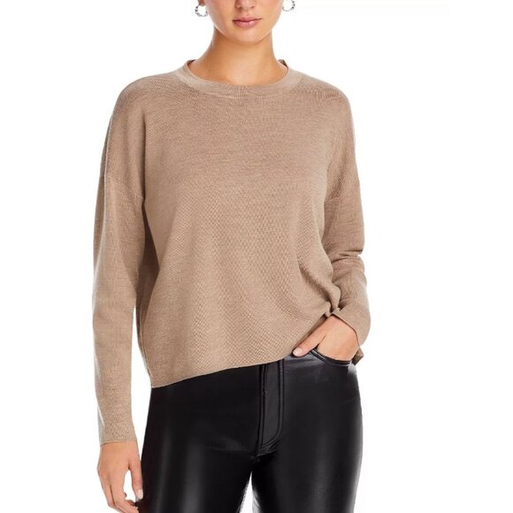 NWT New Eileen Fisher Wool Cerise Fuchsia Crewneck Sweater Size XXS - Picture 1 of 7